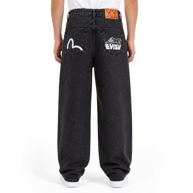 Джинси чоловічі широкі EVISU сірі баггі оверсайз Y2K Туреччина 31 (1027-294-2) - изображение 2