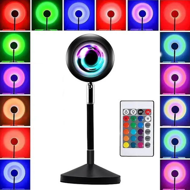 RGB проекционная лампа Sunset 16 цветов с пультом и USB питанием для фото и видео (581934) - изображение 3