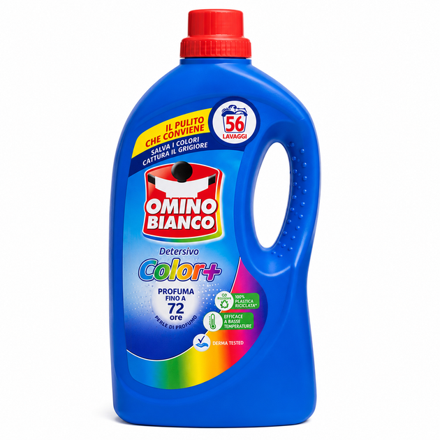 Гель для стирки цветных вещей Omino Bianco Color+ 56 стирок 2,24 л - Фото 1 Гель для стирки цветных вещей Omino Bianco Color+ 56 стирок 2,24 л - изображение 1
