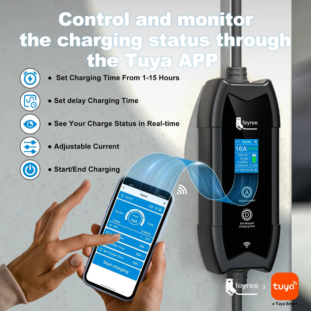 Зарядка для электромобиля Feyree 3.5кВт 16A, GB/T - Cat-EV-F9: App Version Wi-Fi - изображение 5