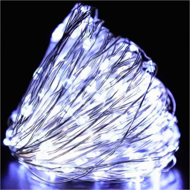 Гирлянда Роса 10м 100Led на батарейках и USB холодный белый для новогоднего декора - Фото 4 Гирлянда Роса 10м 100Led на батарейках и USB холодный белый для новогоднего декора - изображение 4