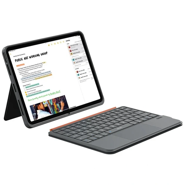 Чехол-клавиатура Wiwu MK-005 3 в 1 Bluetooth искусственная кожа 10,2''/10,5'' серый - изображение 2