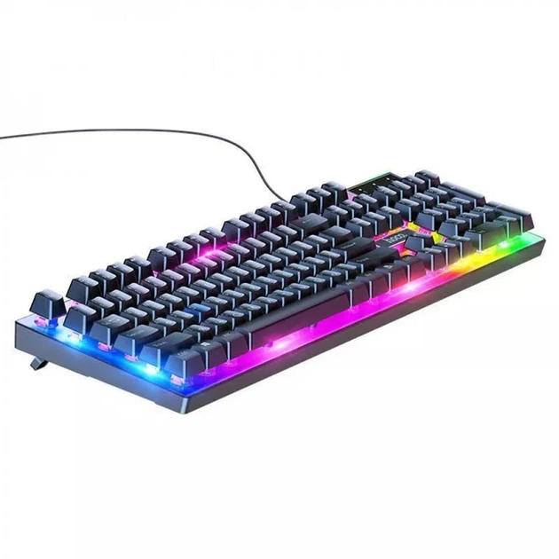 Клавиатура и мышь Hoco GM18 Luminous проводные USB черные 1,5 м - изображение 2