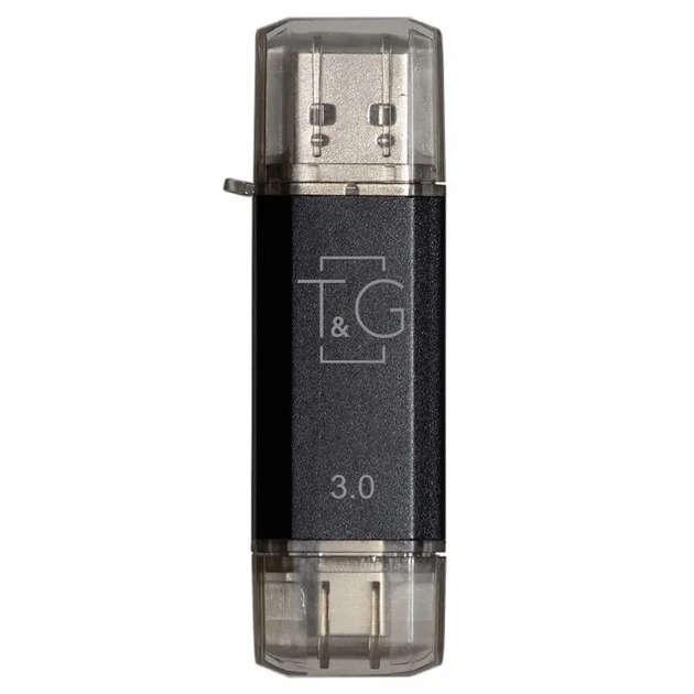 Флеш-накопичувач 2in1 USB 3.0 T&G 009 256ГБ метал чорний - зображення 2