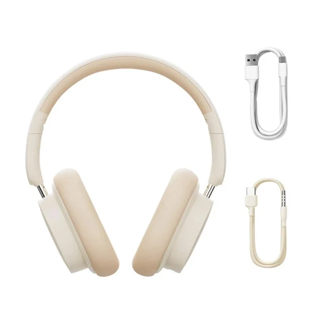 Накладні бездротові навушники Baseus Bowie D05 Bluetooth 5.3 Creamy-white - Фото 2 Накладні бездротові навушники Baseus Bowie D05 Bluetooth 5.3 Creamy-white - зображення 2