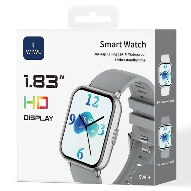 Смарт-годинник WiWU SW09 Bluetooth-виклики алюміній силікон срібний - зображення 5