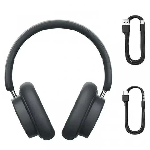 Накладные беспроводные наушники Baseus Bowie D05 Bluetooth 5.3 экокожа 0,5 кг серые - изображение 5
