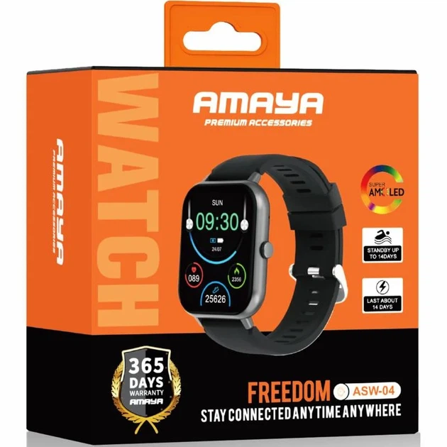 Смарт-часы Amaya ASW-04 Bluetooth-звонки 1.83" TFT пластик черный - Фото 2 Смарт-часы Amaya ASW-04 Bluetooth-звонки 1.83" TFT пластик черный - изображение 2