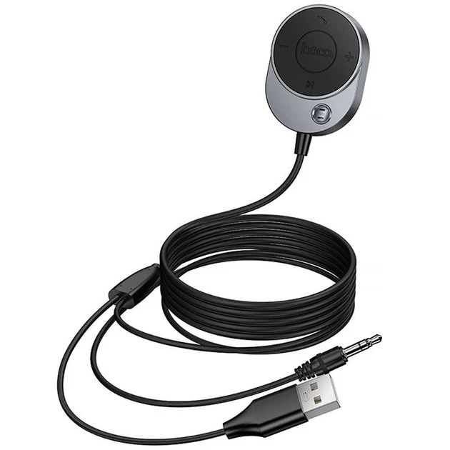 Bluetooth аудио ресивер Hoco E150 Path 3,5 мм ABS-пластик 150 см Metal gray - изображение 5