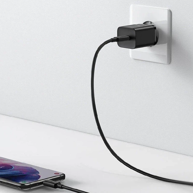 Зарядний пристрій Baseus Super Si Quick Charger PD 25W 1xType-C чорний - Фото 3 Зарядний пристрій Baseus Super Si Quick Charger PD 25W 1xType-C чорний - зображення 3