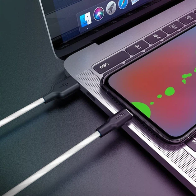 Дата кабель Hoco X21 Plus 2 м USB to Lightning силіконовий чорний/білий - Фото 4 Дата кабель Hoco X21 Plus 2 м USB to Lightning силіконовий чорний/білий - зображення 4