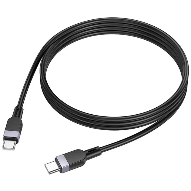 Кабель Hoco X109 Energy Type-C — Type-C 60W 3 м силіконовий чорний - зображення 2