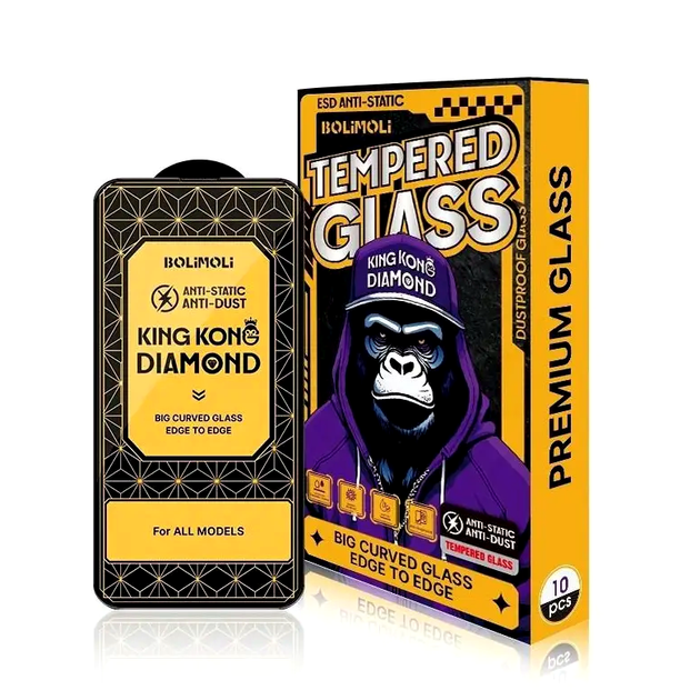 Защитное стекло KingKong Diamond Glass для Apple iPhone 17 Pro черное с защитой Super G против царапин и ударов - изображение 3