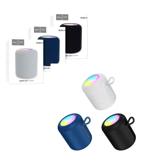 Портативная Bluetooth колонка Hoco HC30 Oceano для музыки и подкастов с FM радио и функцией TWS серый - изображение 4
