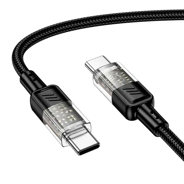 Кабель Hoco U129 Spirit Type-C для швидкого заряджання та передавання даних 60 W чорний 1.2 м для смартфонів і ноутбуків - Фото 3 Кабель Hoco U129 Spirit Type-C для швидкого заряджання та передавання даних 60 W чорний 1.2 м для смартфонів і ноутбуків - зображення 3