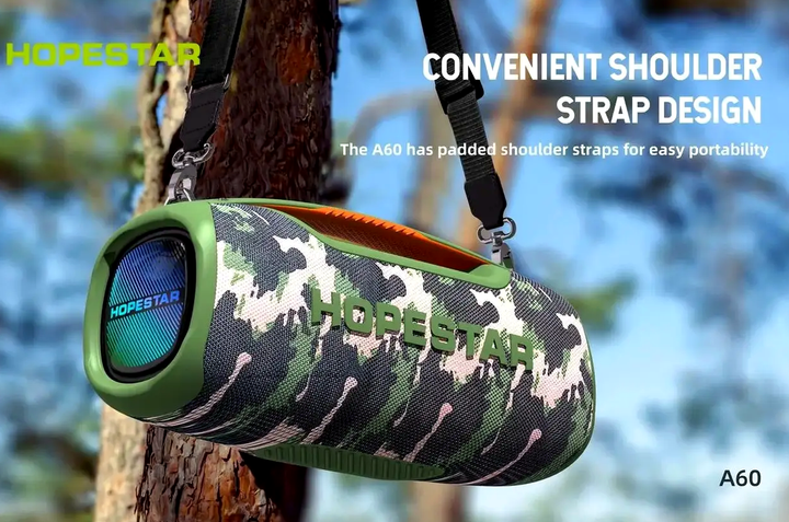 Портативная Bluetooth колонка Hopestar A60 для активного отдыха мощный звук с влагозащитой и FM-радио - изображение 8