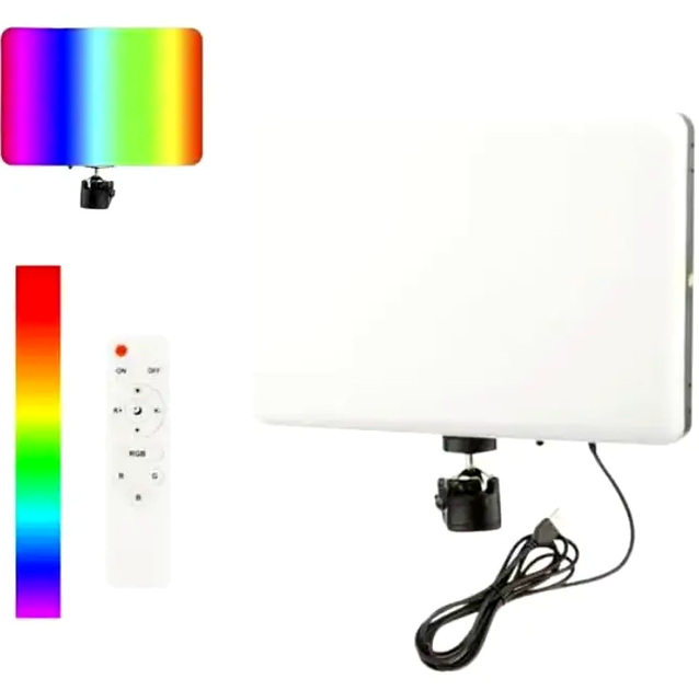 RGB лампа 26 см PM-26 квадратна для блогерів візажистів і контент-мейкерів з пультом і настроюванням кольору - зображення 3