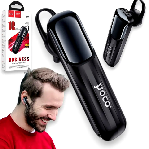 Bluetooth-гарнітура Hoco E57 для ділових дзвінків із якісним звуком і тривалим часом роботи - зображення 8