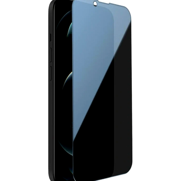 Защитное стекло Privacy Glass для iPhone 13 13 Pro 14 черное противоударное с фильтром конфиденциальности 5D - изображение 3