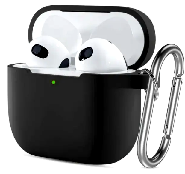 Чехол силиконовый для наушников AirPods 3 черный защитный аксессуар для хранения и использования - Фото 3 Чехол силиконовый для наушников AirPods 3 черный защитный аксессуар для хранения и использования - изображение 3