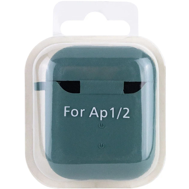 Силиконовый чехол для AirPods 1/2 ударопрочный микрофибра зеленый Pine Green - Фото 5 Силиконовый чехол для AirPods 1/2 ударопрочный микрофибра зеленый Pine Green - изображение 5