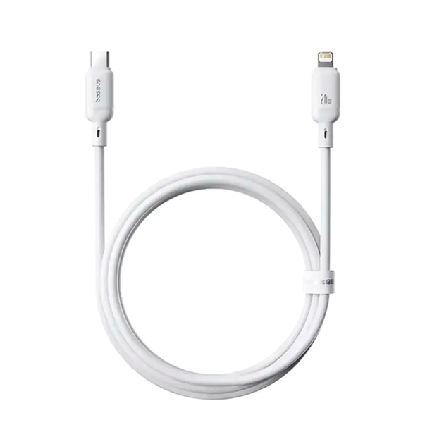 Кабель Baseus Silky Series Type-C Lightning для быстрой зарядки 20W и передачи данных 2 метра белый - Фото 3 Кабель Baseus Silky Series Type-C Lightning для быстрой зарядки 20W и передачи данных 2 метра белый - изображение 3