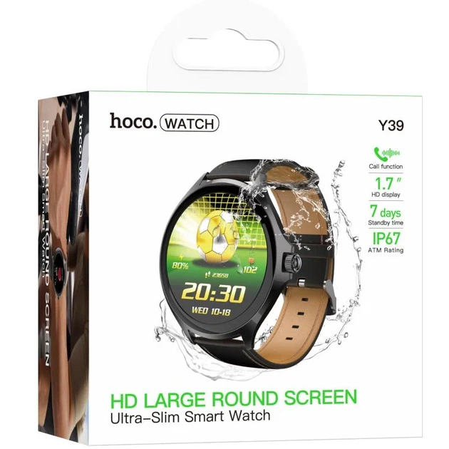 Смарт-часы Hoco Y39 1,7" TFT 360x360 черные водонепроницаемые IP67 - Фото 2 Смарт-часы Hoco Y39 1,7" TFT 360x360 черные водонепроницаемые IP67 - изображение 2