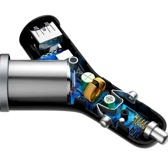 Автомобільний зарядний пристрій Baseus CCALL-YX01 для заряджання 4 пристроїв із двома USB-портами та функцією швидкого заряджання - зображення 6