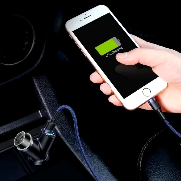 Автомобільний зарядний пристрій Baseus CCALL-YX01 для заряджання 4 пристроїв із двома USB-портами та функцією швидкого заряджання - зображення 7