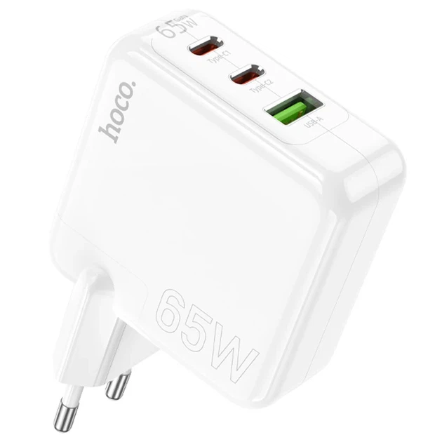 Зарядное устройство Hoco C115A PD 65 Вт 1USB-A 2USB-C Белый - Фото 1 Зарядное устройство Hoco C115A PD 65 Вт 1USB-A 2USB-C Белый - изображение 1