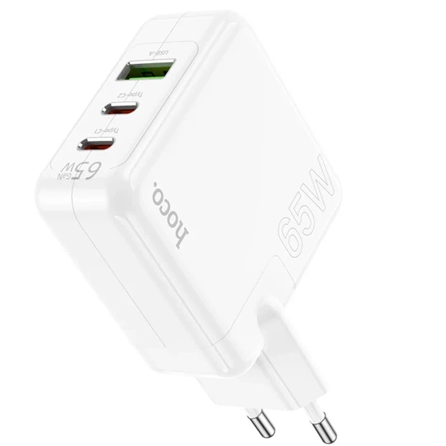 Зарядное устройство Hoco C115A PD 65 Вт 1USB-A 2USB-C Белый - Фото 5 Зарядное устройство Hoco C115A PD 65 Вт 1USB-A 2USB-C Белый - изображение 5