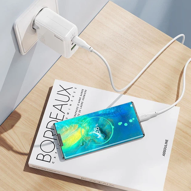 Зарядное устройство Hoco C115A PD 65 Вт 1USB-A 2USB-C Белый - Фото 8 Зарядное устройство Hoco C115A PD 65 Вт 1USB-A 2USB-C Белый - изображение 8