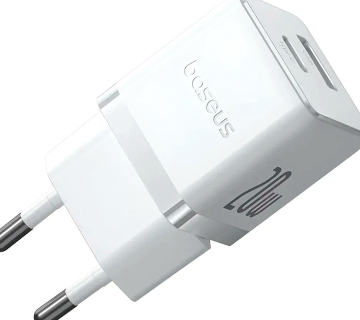 Мережевий зарядний пристрій Baseus Palm Fast Charger 20 W для смартфонів і планшетів із двома портами USB Type-C і USB-A - Фото 2 Мережевий зарядний пристрій Baseus Palm Fast Charger 20 W для смартфонів і планшетів із двома портами USB Type-C і USB-A - зображення 2