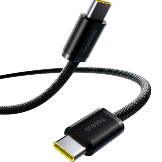 Кабель Baseus Dynamic 4 Type-C до Type-C 100W для швидкого заряджання та передавання даних 1 м чорний - зображення 4