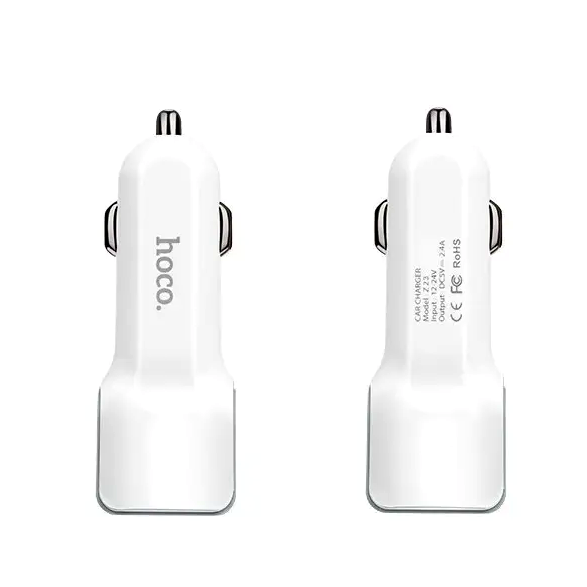 Автомобильное зарядное устройство Hoco Z23 адаптер с 2 USB портами для быстрой зарядки мобильных устройств в авто - Фото 7 Автомобильное зарядное устройство Hoco Z23 адаптер с 2 USB портами для быстрой зарядки мобильных устройств в авто - изображение 7