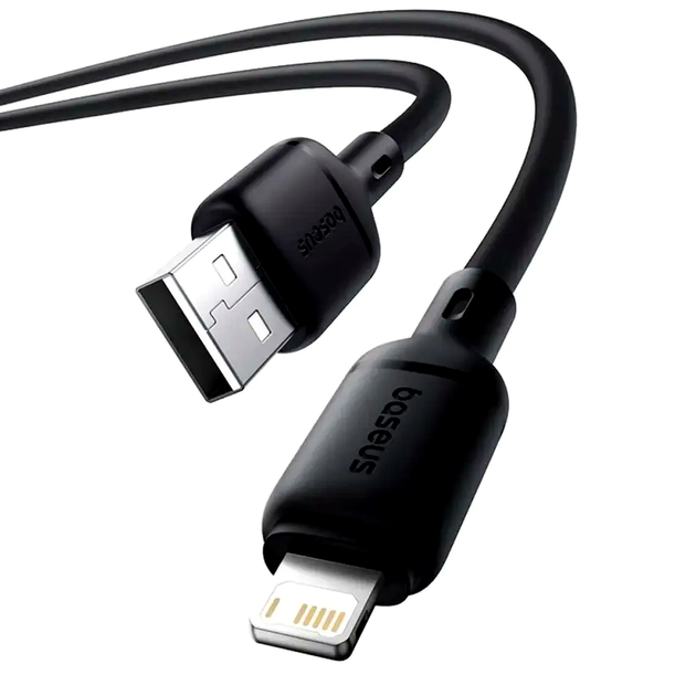 Кабель Baseus Silky Series USB Lightning для быстрой зарядки и передачи данных 2.4А 2м черный - изображение 5