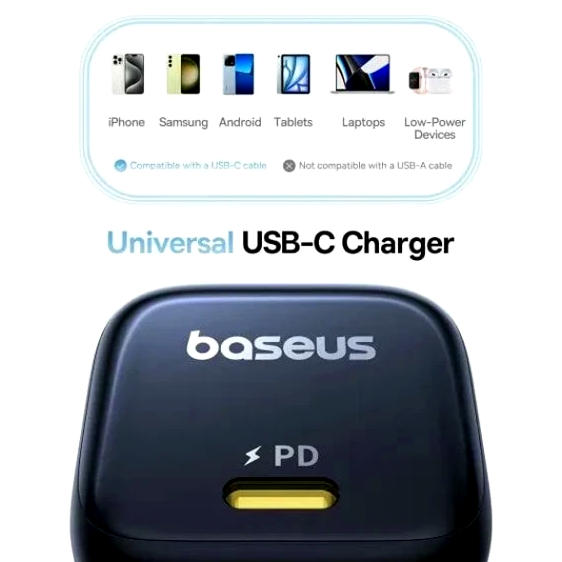 Зарядное устройство Baseus PicoGo GaN 45W USB Type-C для быстрой зарядки смартфонов и планшетов - изображение 5