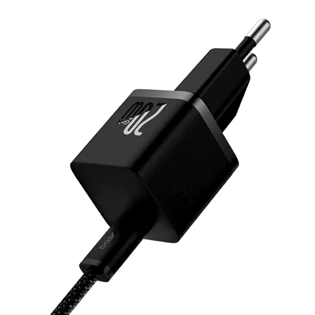 Мережевий зарядний пристрій Baseus GaN5 20 W USB Type-C для швидкого заряджання смартфонів і планшетів - зображення 6