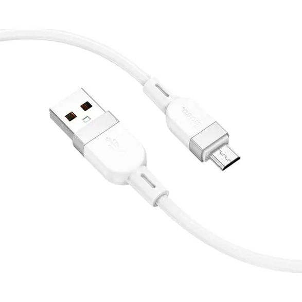 Кабель Hoco X109 Energy силіконовий для заряджання та передавання даних Micro USB 1 метр 2.4 А білий - зображення 4