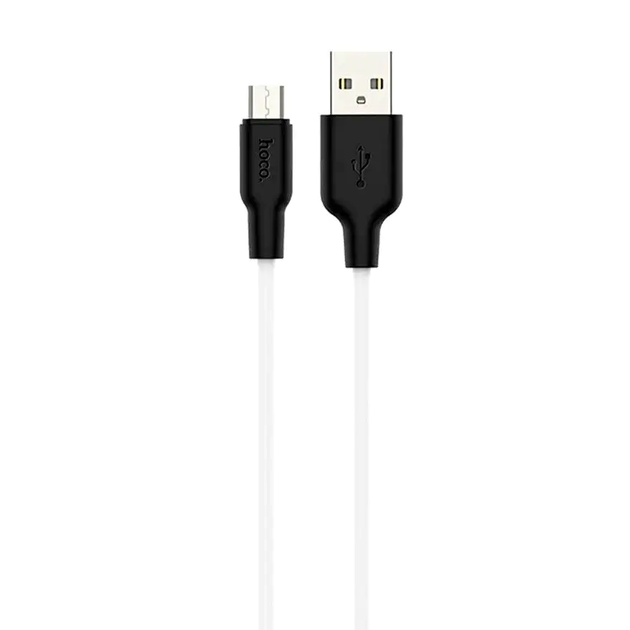 Кабель Hoco X21 Plus силіконовий для заряджання Micro USB 1 м чорно-білий для смартфонів і планшетів із захистом від перегрівання - Фото 9 Кабель Hoco X21 Plus силіконовий для заряджання Micro USB 1 м чорно-білий для смартфонів і планшетів із захистом від перегрівання - зображення 9