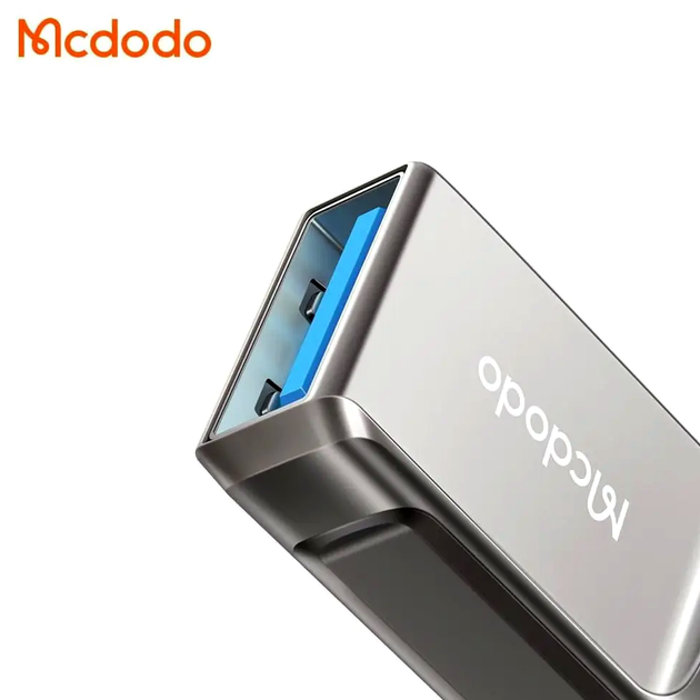 Адаптер McDodo OTG USB-A 3.0 к Lightning для зарядки и передачи данных алюминиевый сплав черный 5В-3А - изображение 8