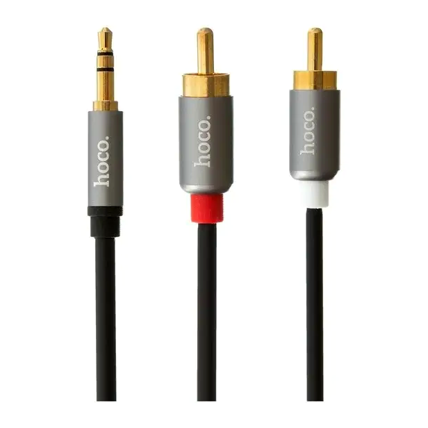 Кабель Hoco UPA10 RCA 3.5 mm аудіокабель для під'єднання музики з позолоченими конекторами сірий - зображення 9