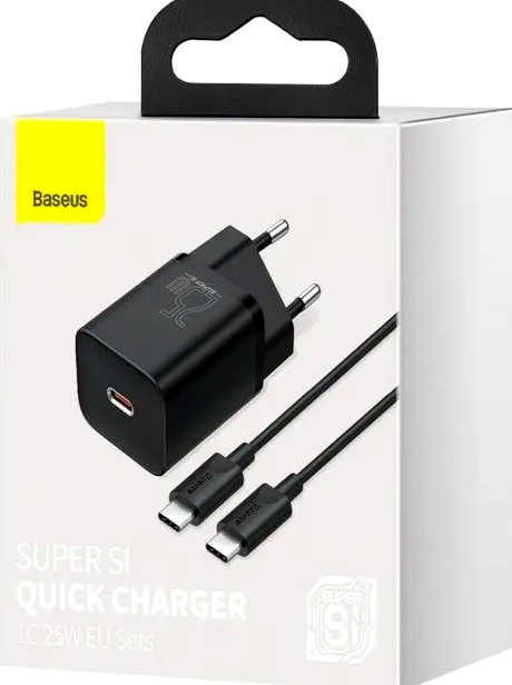 Сетевое зарядное устройство Baseus Super Si 25W с кабелем Type-C для быстрой зарядки смартфонов и планшетов - изображение 3