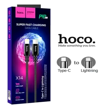 Кабель Hoco X14 Lightning для швидкого заряджання та синхронізації даних із ПК чорний 1 метр 3 ампери - зображення 7