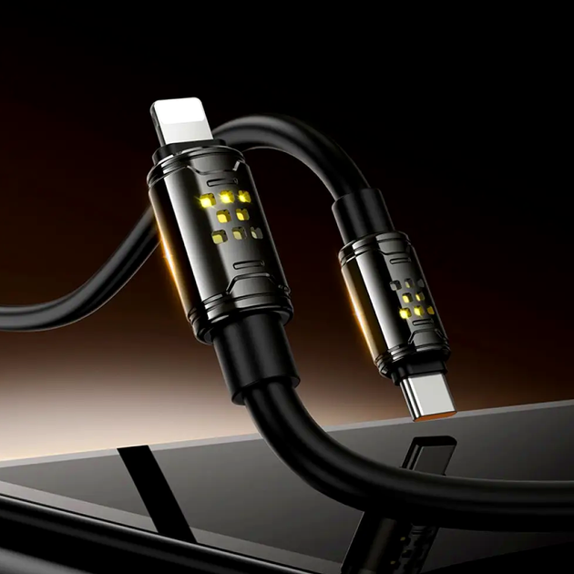 Кабель Hoco U143 Joy Type-C to Lightning для швидкого заряджання iPhone і передавання даних 27W чорний - Фото 9 Кабель Hoco U143 Joy Type-C to Lightning для швидкого заряджання iPhone і передавання даних 27W чорний - зображення 9