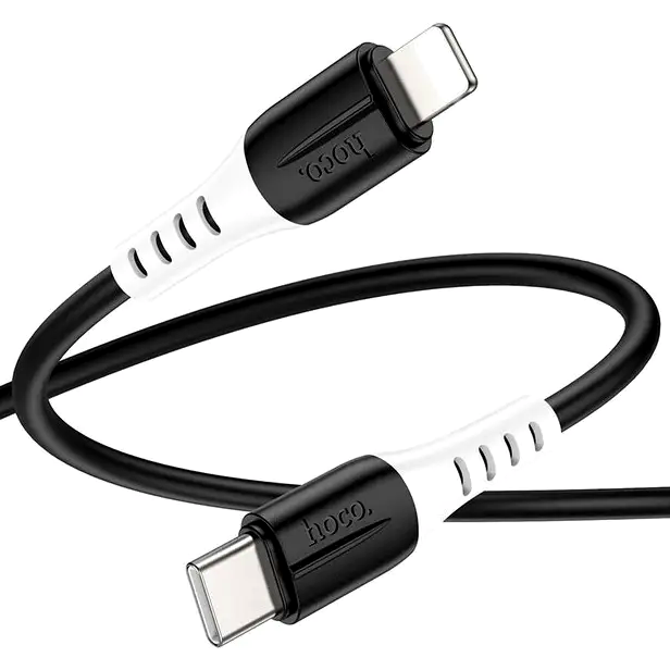 Кабель Hoco X82 Lightning Type-C для быстрой зарядки и передачи данных черный 20 Вт 1 м 3 А - изображение 7