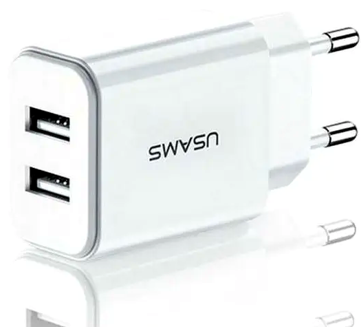 Сетевое зарядное устройство USAMS CC090 T24 2.1A двойное USB для быстрой зарядки смартфонов и планшетов белое - изображение 4