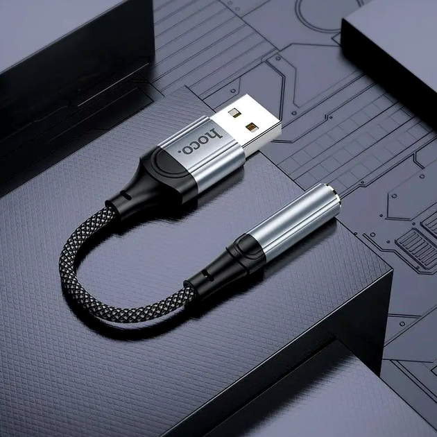 Адаптер Hoco LS36 зовнішня звукова карта USB 3.5 для комп'ютера та ноутбука якісне аудіо відтворення й запис - зображення 9