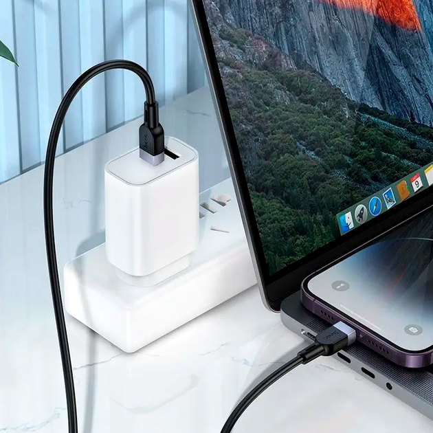 Кабель Hoco X109 Energy PD силиконовый для зарядки и передачи данных iPhone iPad 27 Вт 1 м черный - изображение 7