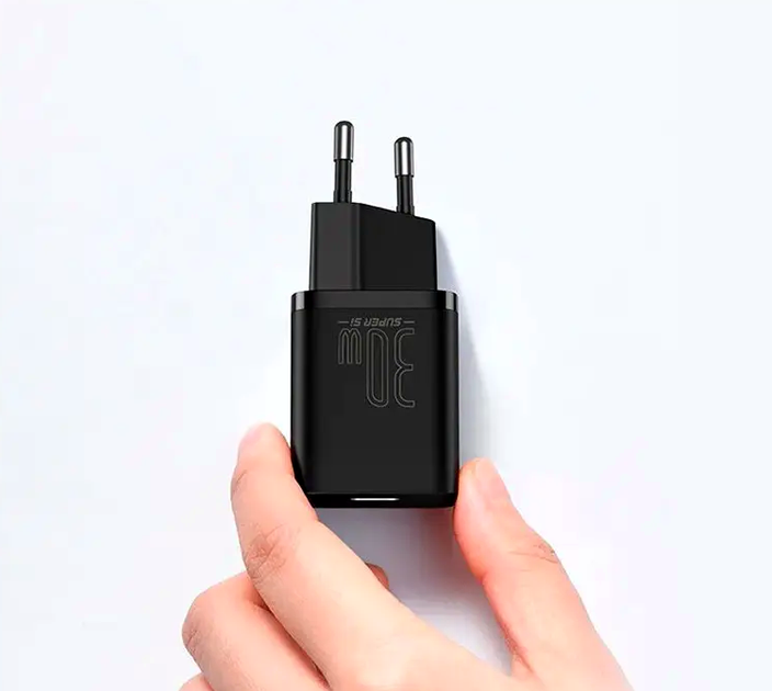 Сетевое зарядное устройство Baseus Super Si Quick Charger 30W для iPhone и Android с поддержкой быстрой зарядки PD QC 3.0 - Фото 7 Сетевое зарядное устройство Baseus Super Si Quick Charger 30W для iPhone и Android с поддержкой быстрой зарядки PD QC 3.0 - изображение 7